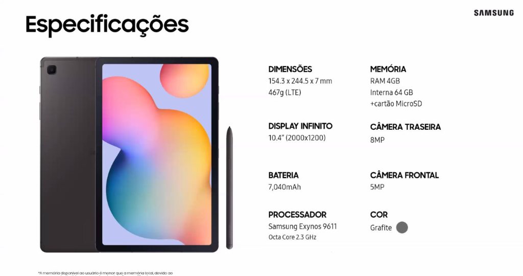 Samsung | Novo Galaxy Tab S6 Lite é lançado oficialmente no Brasil ...