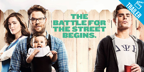 ‘Vizinhos’ – Making of mostra Seth Rogen sendo arremessado por airbag