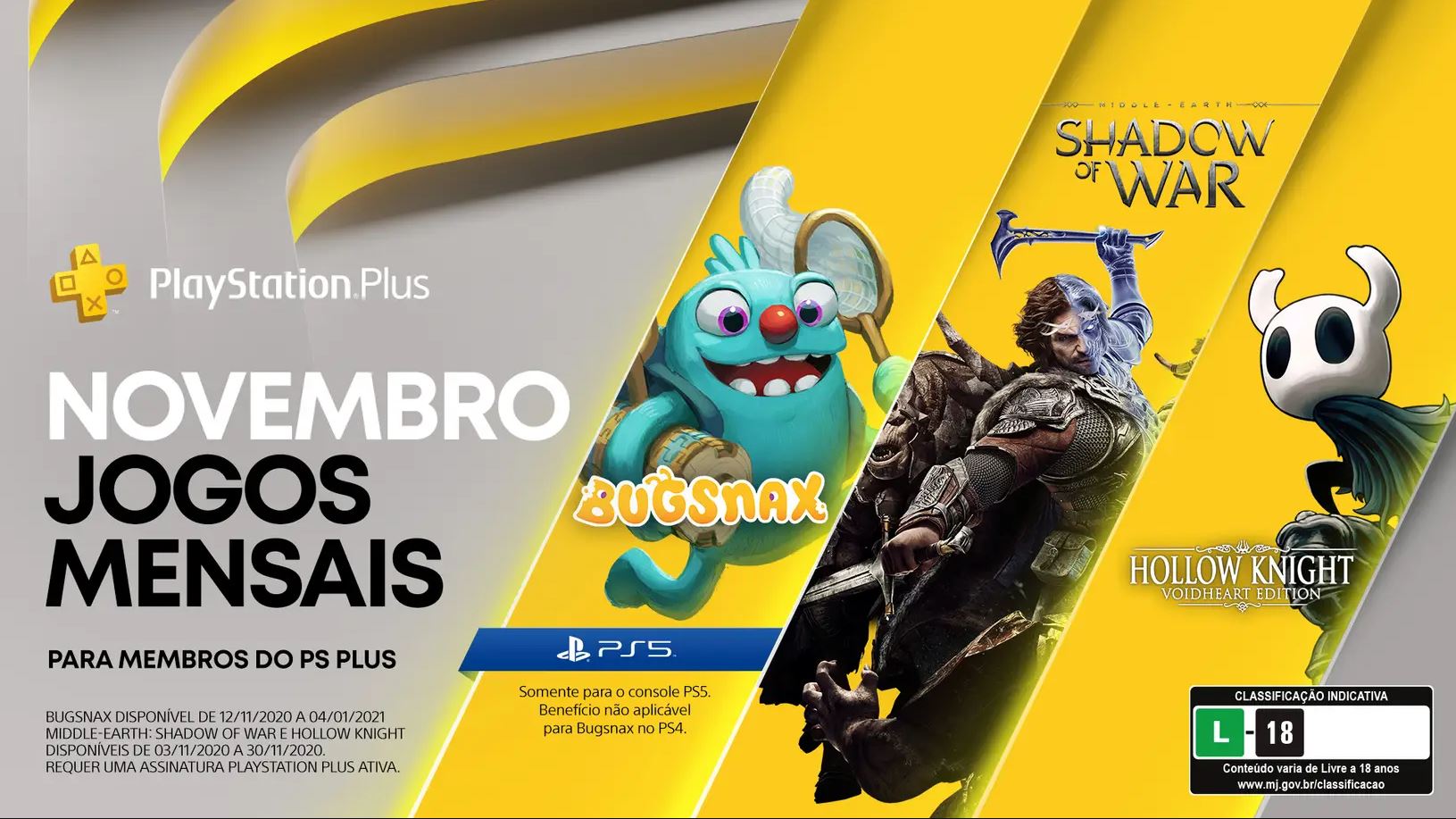 Sony | Jogos para os assinantes da PS Plus de novembro são revelados