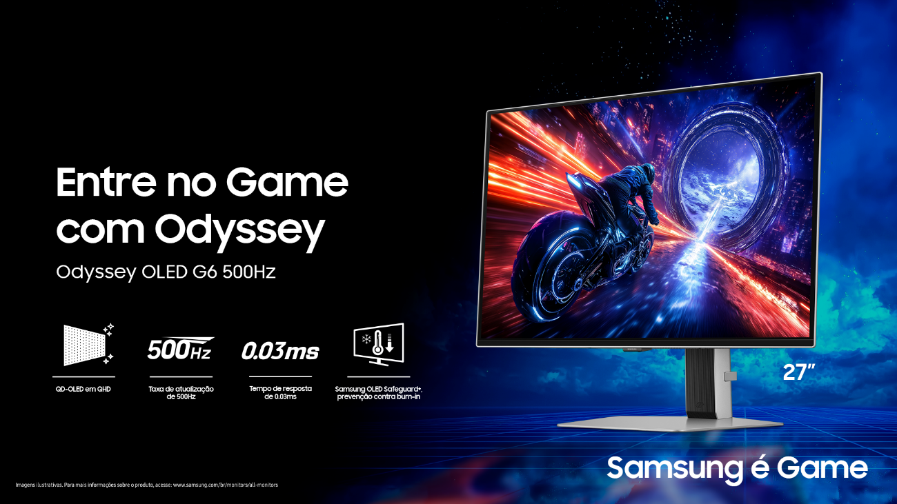 Samsung | Empresa lança no Brasil o primeiro monitor OLED 500Hz do mundo