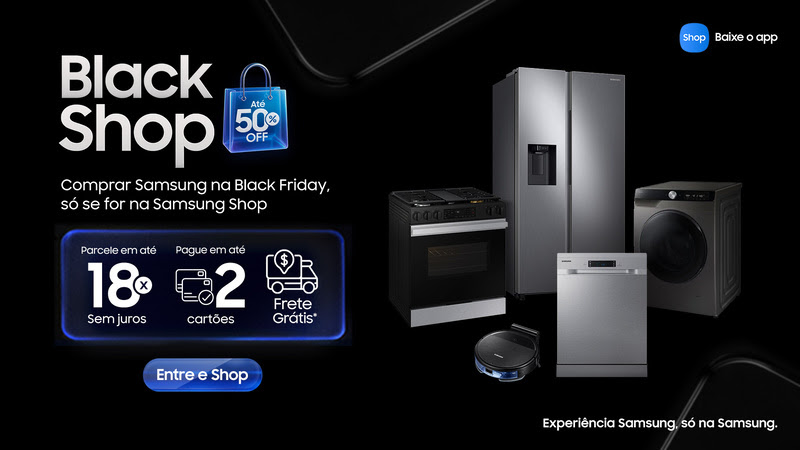 Confira as opções de eletrodomésticos Samsung para a Black Friday 2025
