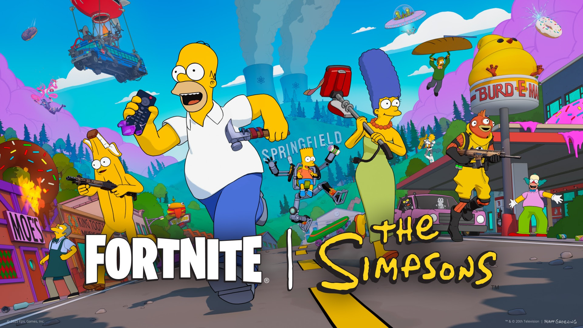 O Battle Royale do Fortnite invade Springfield, de Os Simpsons!