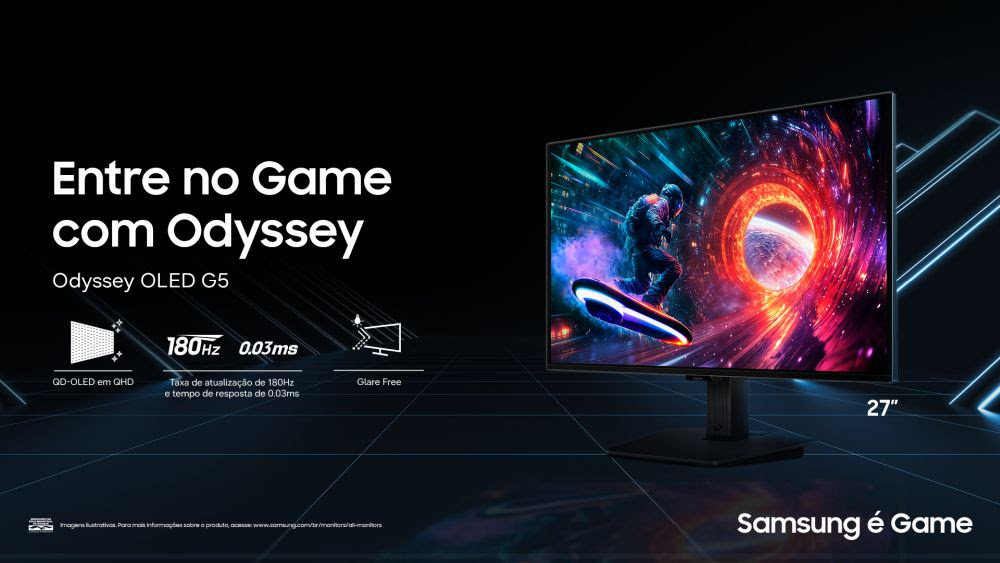 Samsung | Empresa aumenta portfólio com monitor Odyssey OLED G5